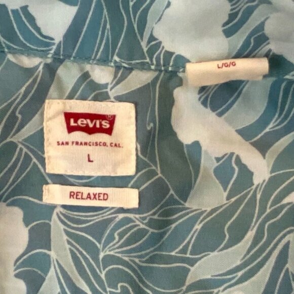 Levi's Mens Shirt Large Short Sleeve Relaxed Fit Floral Casual Button Up Casual - Picture 5 of 12